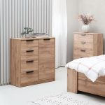 Jenslev Series Veneer Oak Bedroom Set